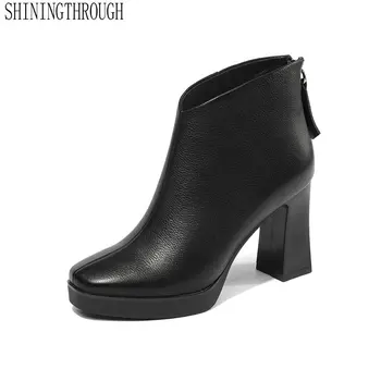 Genuine Leather Women Ankle Super High Heel Boots Square Toe Women Shoes Spring Autumn Party Dancing Ladies Shoes
Genuine Leather Women Ankle Super High Heel Boots Square Toe Women Shoes Spring Autumn Party Dancing Ladies Shoes