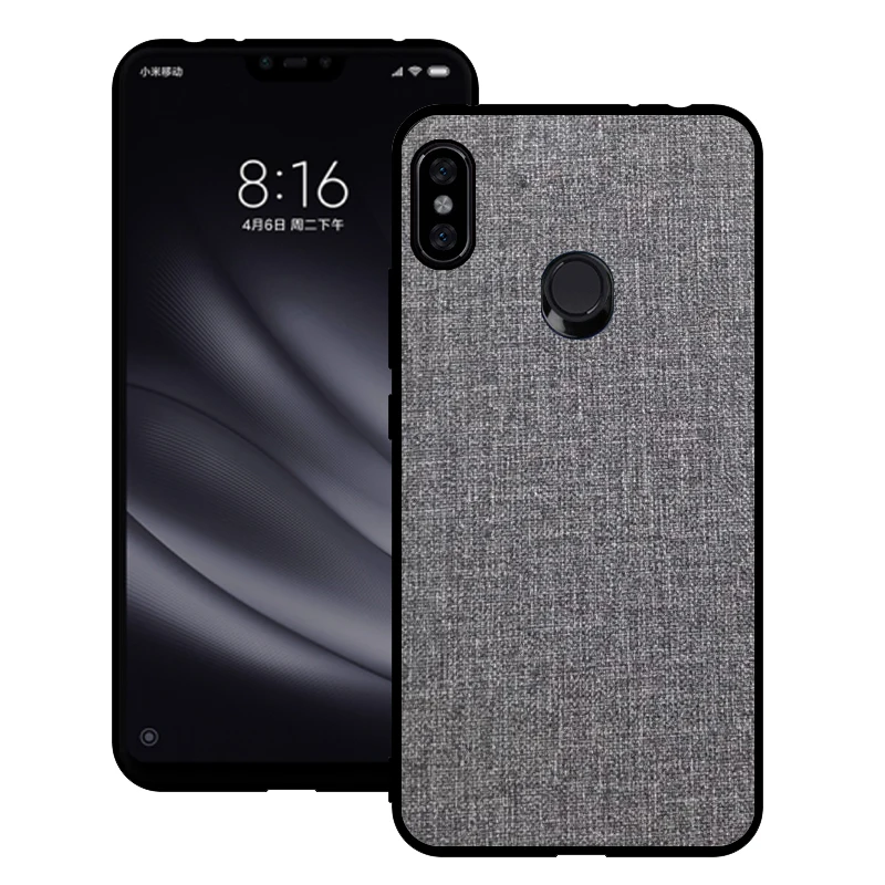 Деловой тканевый чехол для телефона с мягкой рамкой Xiaomi Remi Go 5 Plus 6 6A 7 S2 Y2 Pocophone F1 Mi