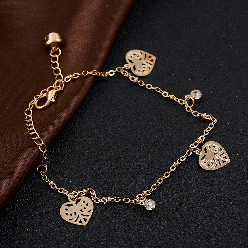 QCOOLJLY Womens heart shape Gold color with crystal Anklet Bracelet Fashion Foot Jewelry
QCOOLJLY Womens heart shape Gold color with crystal Anklet Bracelet Fashion Foot Jewelry