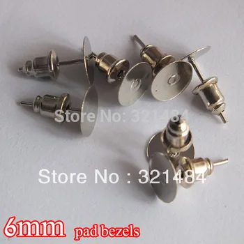 rhodium plated 1000set/lot 6mm glue on pad earring blank bezel earring post with backings
rhodium plated 1000set/lot 6mm glue on pad earring blank bezel earring post with backings