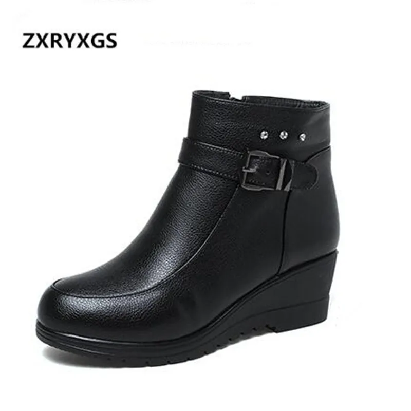 ZXRYXGS Brand Boots Women Shoes 2018 New Winter Plus Velvet and Wool Warm Snow Boots Wedges Genuine Leather Shoes Women Boots
ZXRYXGS Brand Boots Women Shoes 2018 New Winter Plus Velvet and Wool Warm Snow Boots Wedges Genuine Leather Shoes Women Boots
