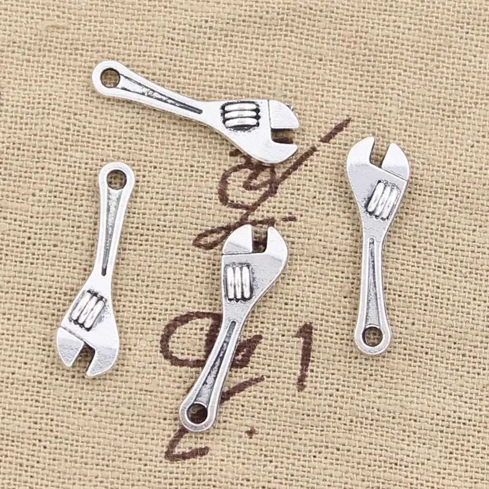 15pcs Charms Spanner Wrench Tool 24x7mm Antique Making Pendant fit,Vintage Tibetan Bronze Silver color,DIY Handmade Jewelry
15pcs Charms Spanner Wrench Tool 24x7mm Antique Making Pendant fit,Vintage Tibetan Bronze Silver color,DIY Handmade Jewelry