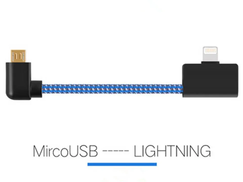 Синий Micro USB к lightningконнектору медный посеребренный кабель для декодирования