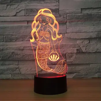 Mermaid Color Touch Remote 3d Night Light Usb Led Stereo Vision Lovely 7 color change 3D Lamp Christmas decorations gift
Mermaid Color Touch Remote 3d Night Light Usb Led Stereo Vision Lovely 7 color change 3D Lamp Christmas decorations gift