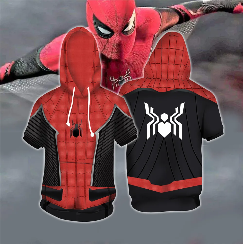 Superhero Spider Man Far From Home Peter Parker uniform cosplay costume summer casual men women short sleeve hoodie t-shirt tops
Superhero Spider Man Far From Home Peter Parker uniform cosplay costume summer casual men women short sleeve hoodie t-shirt tops