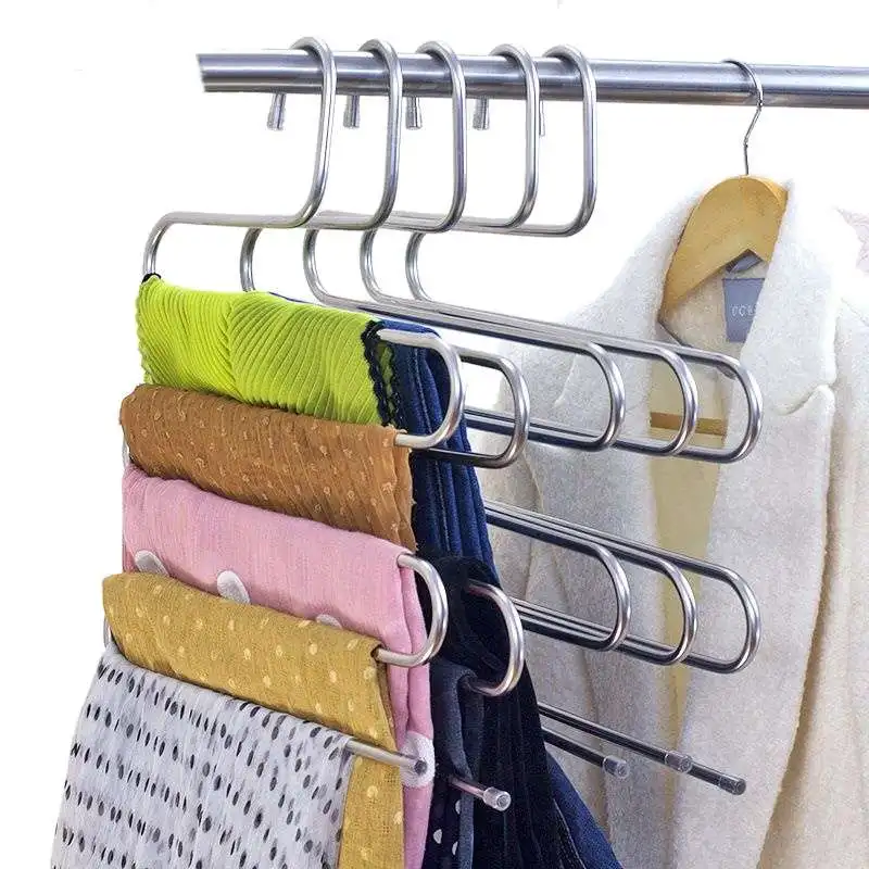 IVYSHION S-type Stainless Steel Layers Hanging Clothing Hanger Hanging Rack Multilayer Storage Rack Multi-function Pants
IVYSHION S-type Stainless Steel Layers Hanging Clothing Hanger Hanging Rack Multilayer Storage Rack Multi-function Pants