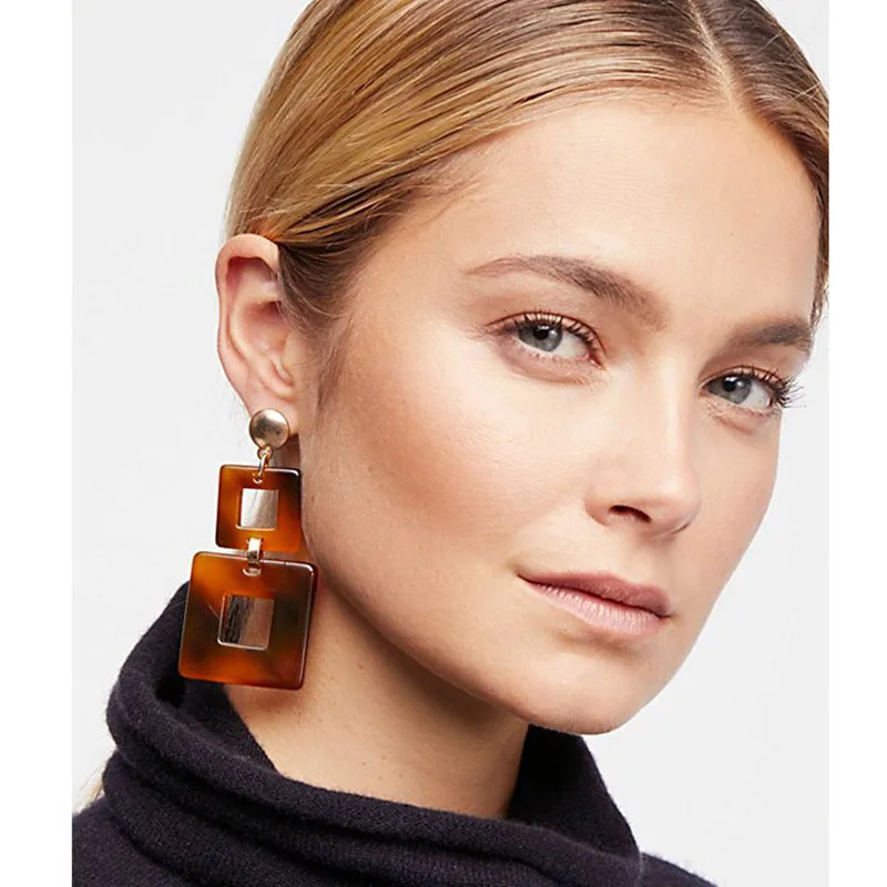 HUISTORY New Earrings Fashion Jewelry Square Acrylic Long Statement Vintage Earrings Women jewelry For Party Gift Accessories
HUISTORY New Earrings Fashion Jewelry Square Acrylic Long Statement Vintage Earrings Women jewelry For Party Gift Accessories