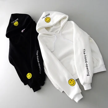 Korea Style Harajuku Hoodies Women Men Sweatshirts Cartoon Smile Letter Printing Streetwear Casual Pullovers Hoodies Plus Sizes
Korea Style Harajuku Hoodies Women Men Sweatshirts Cartoon Smile Letter Printing Streetwear Casual Pullovers Hoodies Plus Sizes