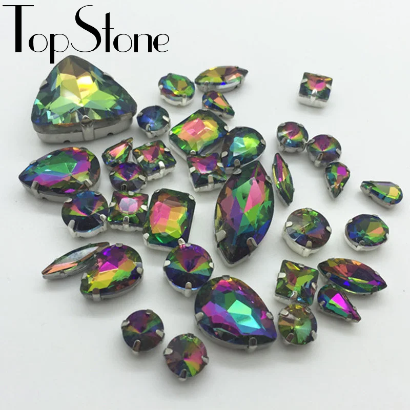 All Shapes Sizes Rainbow Color Sew On Rhinestones Sewing Glass Crystal Stones In Metal Claw 4 Holes for Garments DIY Decoration
All Shapes Sizes Rainbow Color Sew On Rhinestones Sewing Glass Crystal Stones In Metal Claw 4 Holes for Garments DIY Decoration