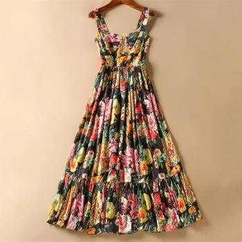 Women Summer Dresses 2019 High Quality Runway Floral Printed Spaghetti Strap Long Dress Casual Beach Dress Vestidos NP0380N
Women Summer Dresses 2019 High Quality Runway Floral Printed Spaghetti Strap Long Dress Casual Beach Dress Vestidos NP0380N