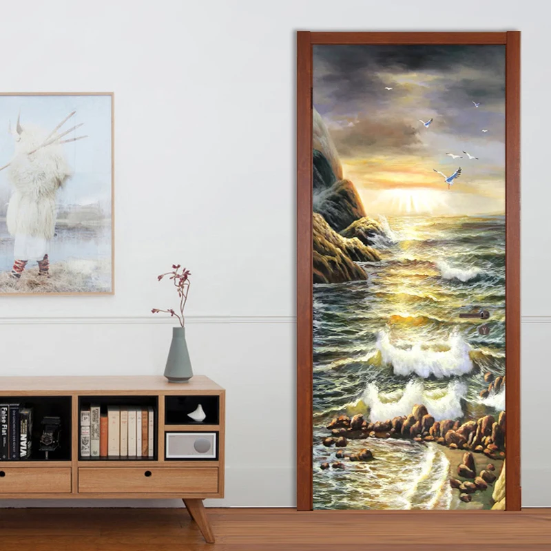 Seaside Landscape Oil Painting Door Sticker Living Room Study Home Design Door Wall Decal PVC Waterproof Wallpaper 3D Wall Mural
Seaside Landscape Oil Painting Door Sticker Living Room Study Home Design Door Wall Decal PVC Waterproof Wallpaper 3D Wall Mural