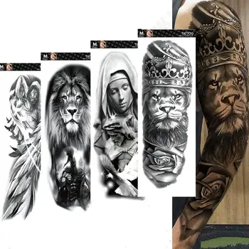 Large Arm Sleeve Tattoo Lion Crown King Rose Waterproof Temporary Tatoo Sticker Wild Wolf Tiger Men Full Skull Totem Tattoo
Large Arm Sleeve Tattoo Lion Crown King Rose Waterproof Temporary Tatoo Sticker Wild Wolf Tiger Men Full Skull Totem Tattoo