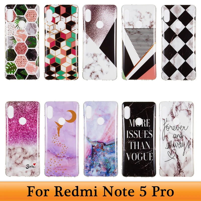 Чехол для Redmi Note 5 Pro из мягкого ТПУ с силиконовым мраморным покрытием Xiaomi Xiomi Xaomi