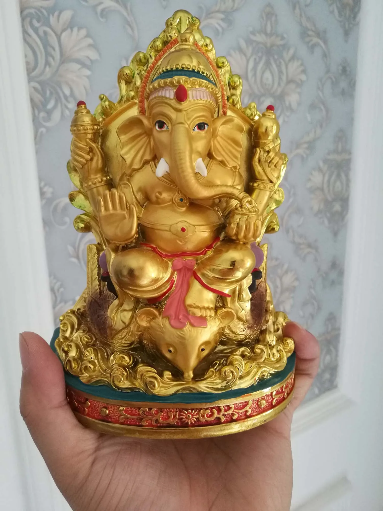 VERY GOOD 18CM HOME OFFICE Talisman Southeast Asia India, Thailand efficacious God of Wealth Gilding Ganesha Buddha statue
VERY GOOD 18CM HOME OFFICE Talisman Southeast Asia India, Thailand efficacious God of Wealth Gilding Ganesha Buddha statue