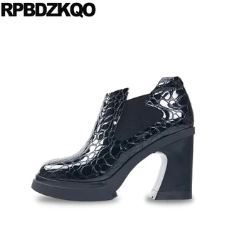 chelsea women ankle boots 2018 round toe booties extreme patent leather snakeskin chunky high heel fetish snake luxury shoes 
chelsea women ankle boots 2018 round toe booties extreme patent leather snakeskin chunky high heel fetish snake luxury shoes