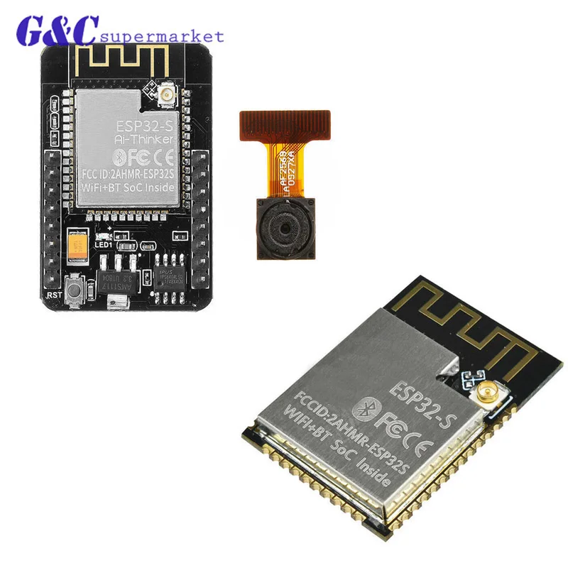 ESP32-CAM WiFi + Bluetooth Module Camera Module Development Board ESP32 with Camera Module OV2640 2MP
ESP32-CAM WiFi + Bluetooth Module Camera Module Development Board ESP32 with Camera Module OV2640 2MP