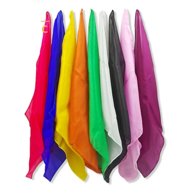 

9 Цвета 30*30 см красочные шелковый шарф фокусы, обучающая и развивающая волшебный Шелковый для Закрытый для фокусов YH1721
