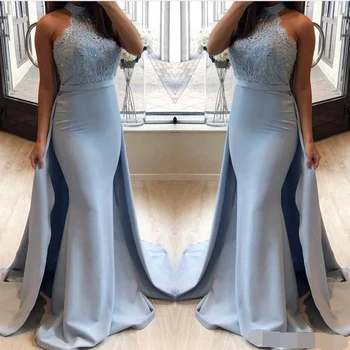 Halter Maid Of Honor Dresses Wear Lace And Satin Mermaid Bridesmaid Dresses Zipper Back robes de demoiselle d'honne
Halter Maid Of Honor Dresses Wear Lace And Satin Mermaid Bridesmaid Dresses Zipper Back robes de demoiselle d'honne