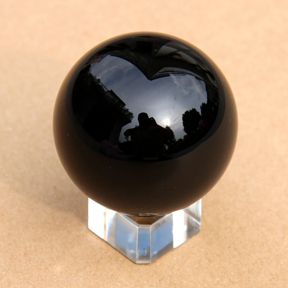 70 мм 1 набор черные кристаллы фэн-шуй стеклянный шар с кристальной подставкой