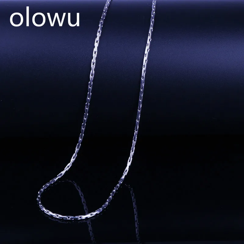 olowu Personalized Women Men Box Chain Necklace 2mm Silve Tone Stainless Steel Jewelry Pendant Accessories 50cm
olowu Personalized Women Men Box Chain Necklace 2mm Silve Tone Stainless Steel Jewelry Pendant Accessories 50cm