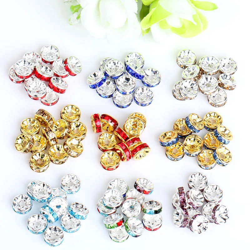 200pcs/lot Dia 6mm 8mm 10mm 12mm Mix Color Rhinestone Rondelles Crystal Beads Loose Spacer Beads for DIY Jewelry Making
200pcs/lot Dia 6mm 8mm 10mm 12mm Mix Color Rhinestone Rondelles Crystal Beads Loose Spacer Beads for DIY Jewelry Making