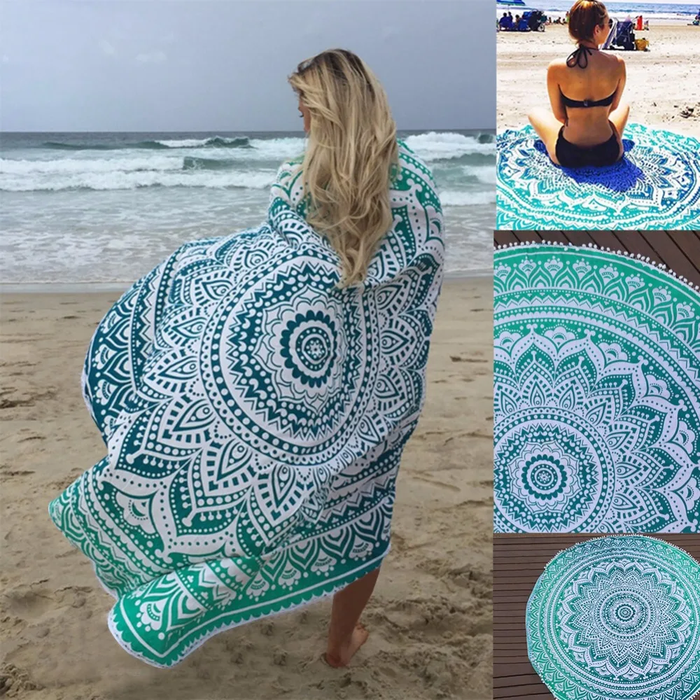 Sunbath Round Beach Towels Bohemian Style Print Ball Tassel Blanket Yoga Mat Women Sunbath Dress Bath Towel
Sunbath Round Beach Towels Bohemian Style Print Ball Tassel Blanket Yoga Mat Women Sunbath Dress Bath Towel