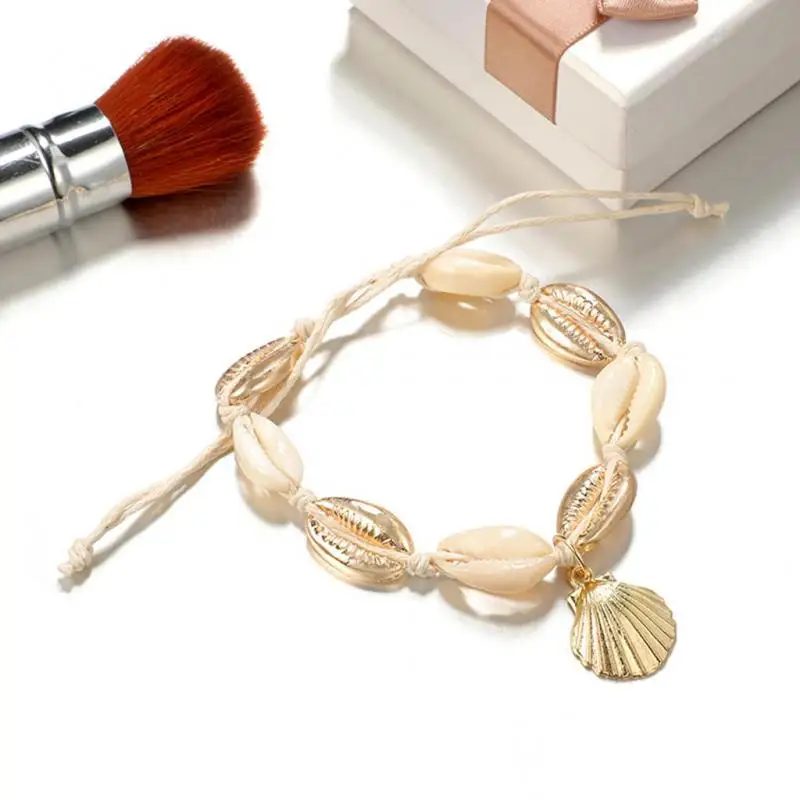 Fashion Cowrie Shell Jewelry Bracelets For Women Delicate Gold Geometric Hemp Conch Metal Shell Bracelet Jewelry 
Fashion Cowrie Shell Jewelry Bracelets For Women Delicate Gold Geometric Hemp Conch Metal Shell Bracelet Jewelry