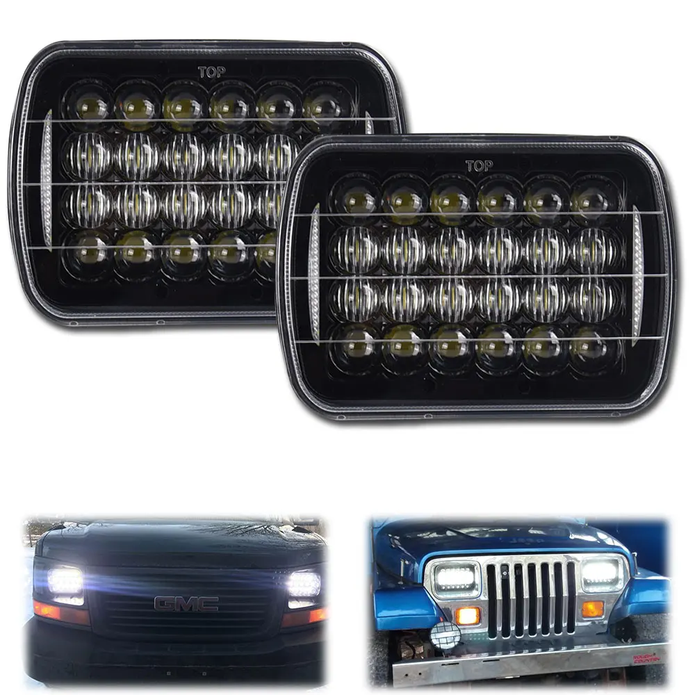2 шт. 5D 5X7inch 85W светодиодные фары 7x6 12V Hi Lo DRL для Jeep Wrangler YJ XJ Truck FLD 50 60 70 80 Firebird Celica 240SX