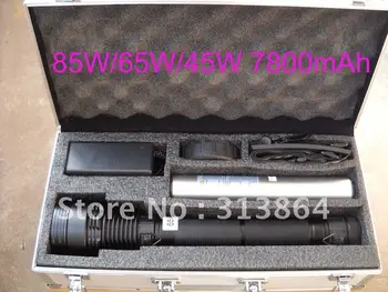 

85W/65W/45W 3-power HID Xenon Flashlight 8500LM 7800mAh battery HID Hunting/Hiking Lamp