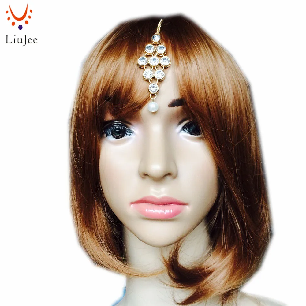 

Stunning Kundan Crystal Head Chain Tikka Hijab Jewellery Hair Jhumar Bollywood Matha Patti Wedding Bridal Party KD021