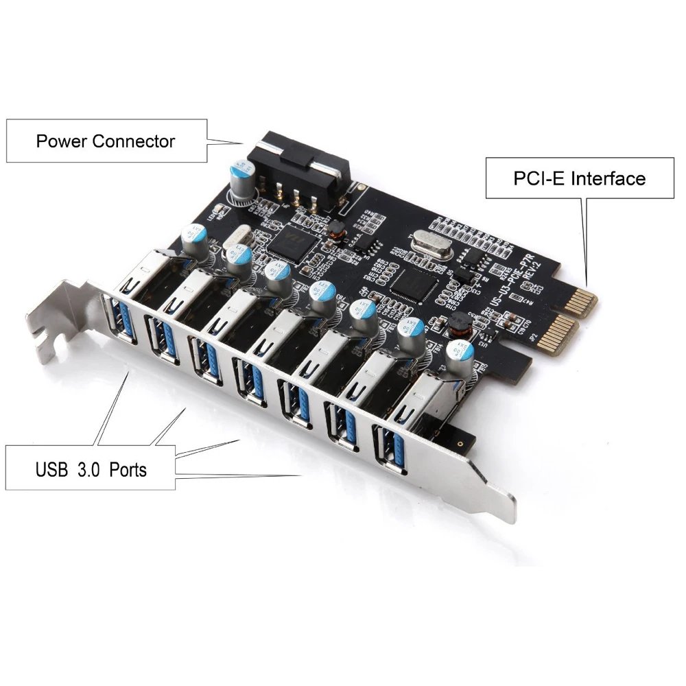 New PCI-E to USB3.0 hub converter pcie to 7*usb3.0 poart with 4-PIN power connector free shipping
New PCI-E to USB3.0 hub converter pcie to 7*usb3.0 poart with 4-PIN power connector free shipping