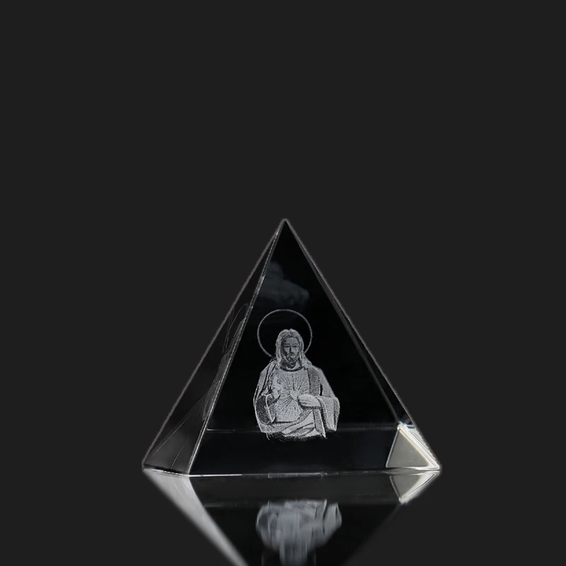 3D Кристиан отец фигурки миниатюры Кристалл Стекло Египетскую пирамиду модели