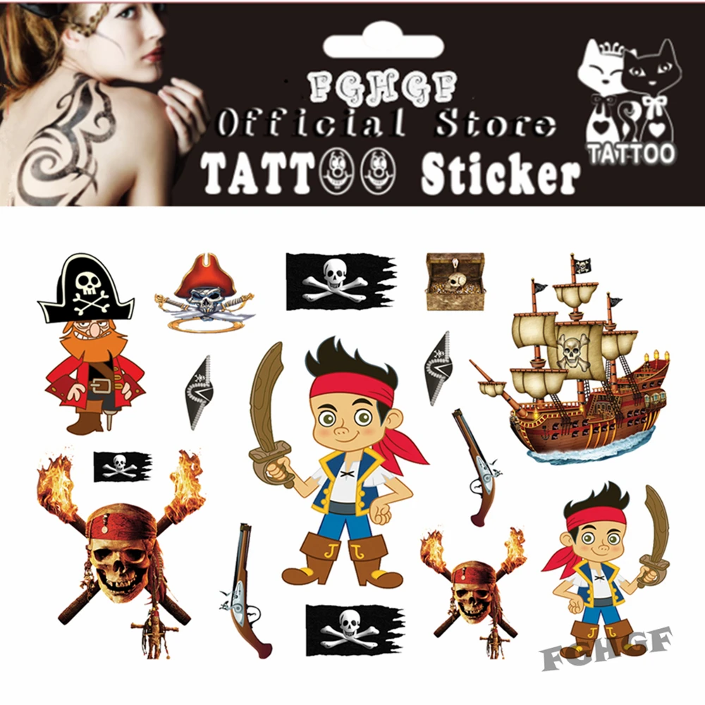 FGHGF 10PCS/lot Little pirate Child Temporary Body Art Flash Tattoo Sticker 17*10cm Waterproof painless tattoo
FGHGF 10PCS/lot Little pirate Child Temporary Body Art Flash Tattoo Sticker 17*10cm Waterproof painless tattoo