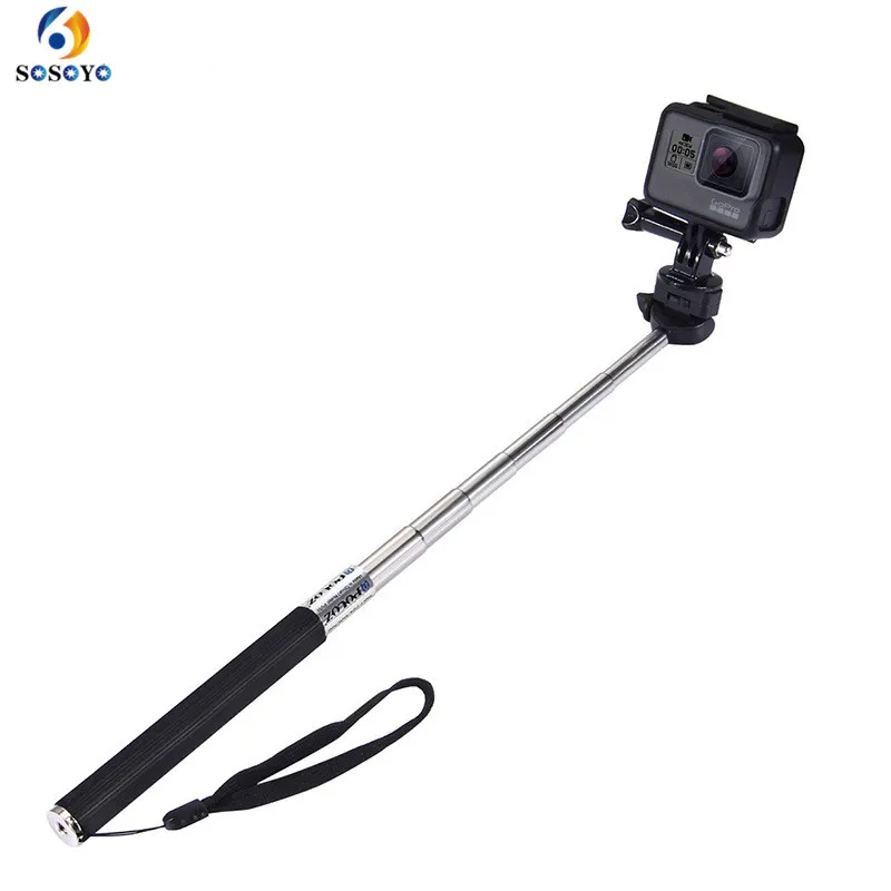 Extendable Handheld Selfie Stick Monopod for GoPro HERO 5 4 3+3 2 1 HERO4 Session SJCAM SJ4000 Action camera Accessories (1) - -