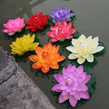 18cm Artificial Floating Lotus Flowers Garden Aquarium Floating Lotus Lotus Pool Happytime Artificial Water Lilies 
18cm Artificial Floating Lotus Flowers Garden Aquarium Floating Lotus Lotus Pool Happytime Artificial Water Lilies