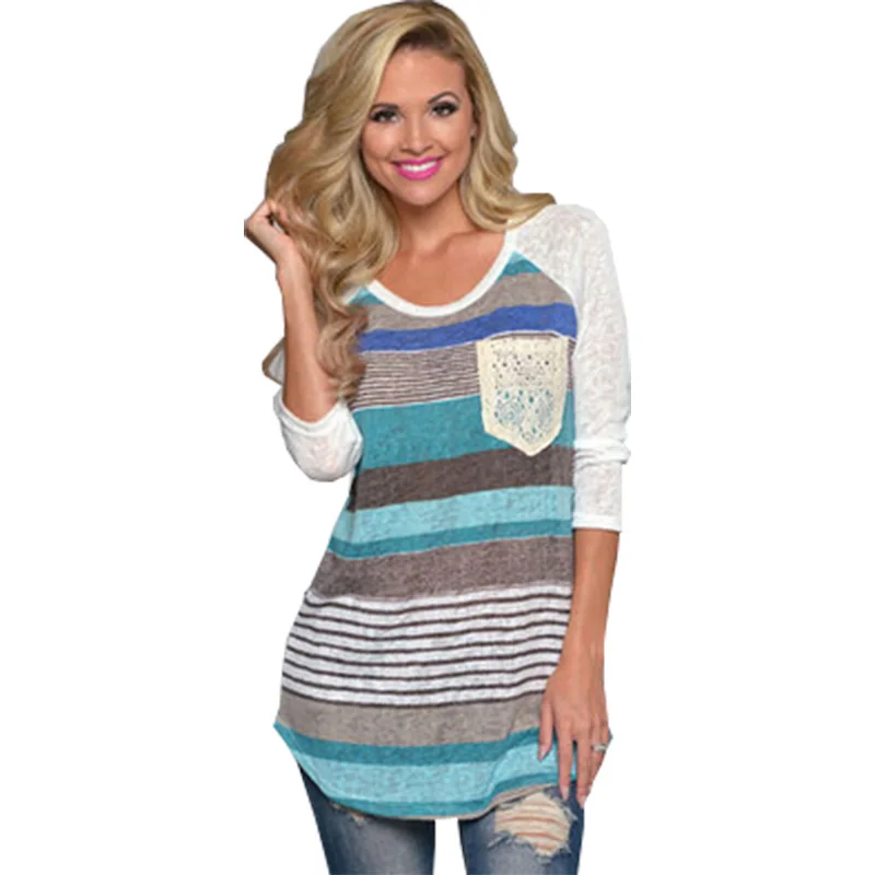 2019 Autumn T Shirt Women Print Stripe Pocket Irregular long-sleeve Long Shirt Cheap Clothing Vestidos GZT763
2019 Autumn T Shirt Women Print Stripe Pocket Irregular long-sleeve Long Shirt Cheap Clothing Vestidos GZT763