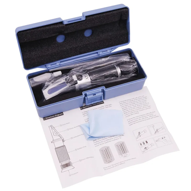 1 Set Bee Rearing For Hand Held Refractometer Beekeeping Tools Honey Detection Measuring Range 0-32% Sugar Prism Refractometer