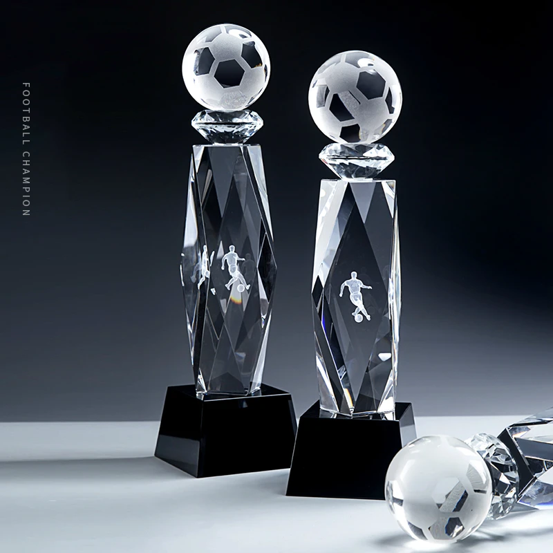 High-end Football Crystal Trophy Three-dimensional Internal Carving Design Gift Sports Meeting Trofeo Futbol Football Cup Trophy
High-end Football Crystal Trophy Three-dimensional Internal Carving Design Gift Sports Meeting Trofeo Futbol Football Cup Trophy