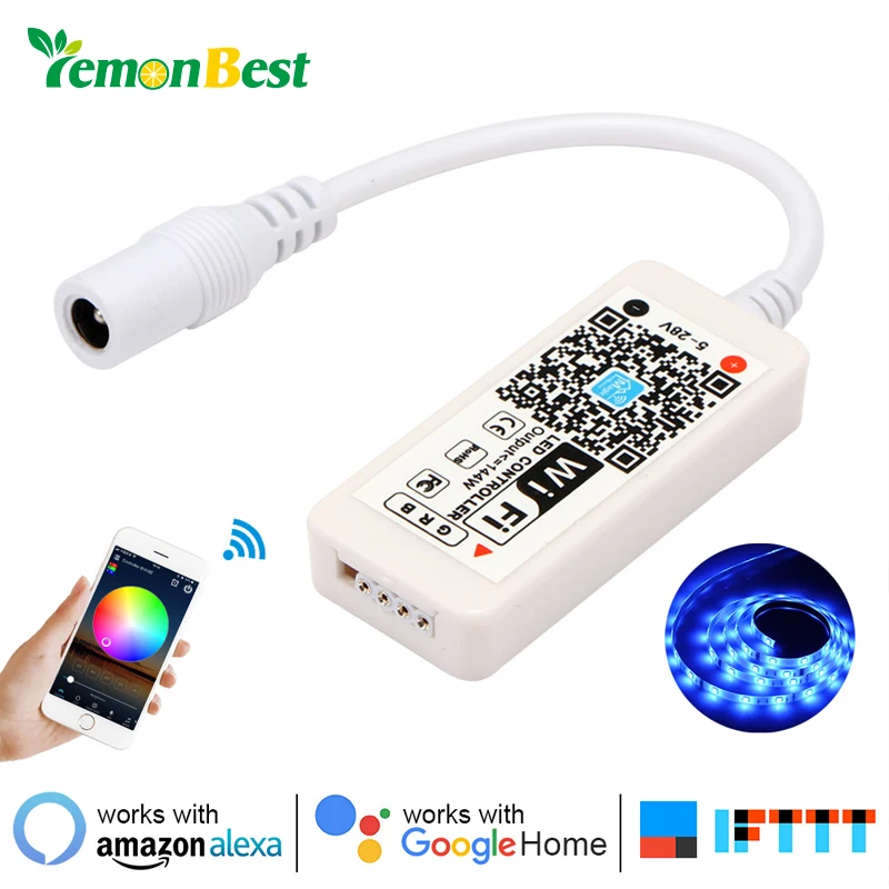 Lemonbest Wifi LED Controller RGB LED Strip Lights Smart Controller Compatible with Alexa Google Assistant for An iOS System
Lemonbest Wifi LED Controller RGB LED Strip Lights Smart Controller Compatible with Alexa Google Assistant for An iOS System
