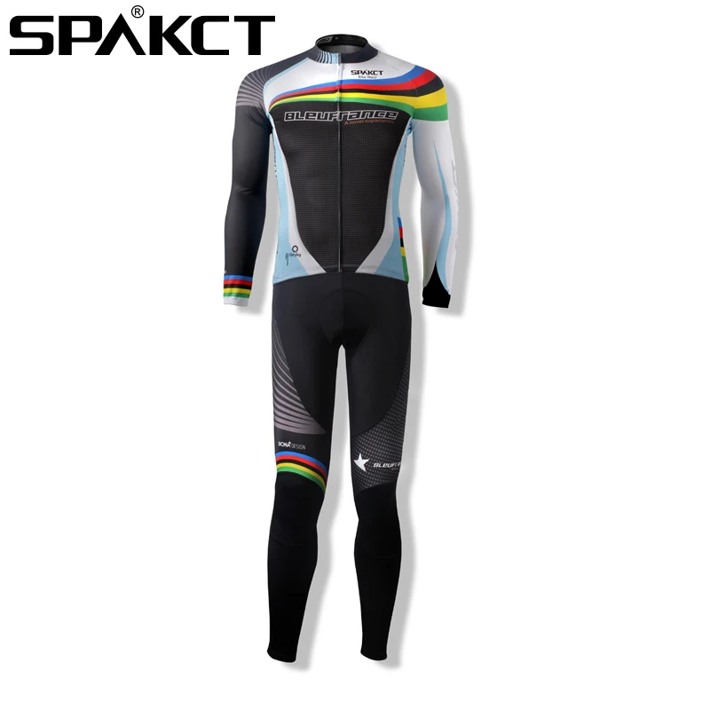 

SPAKCT Men's Cycling Bike Bicycle Suits Long Sleeve Jersey Jacket With Tights Pants Cote d'Azur Bike Bicycle Equipment Clothing