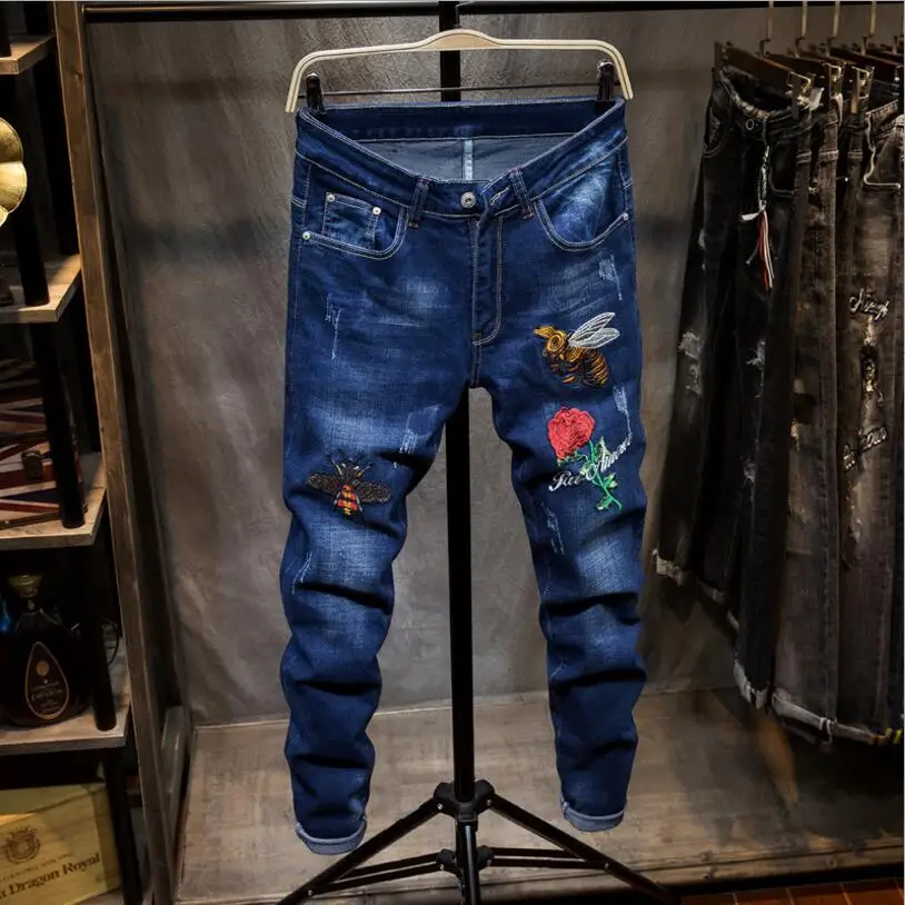Streetwear Denim Jeans Men Blue Skinny Jeans Stretch Long Jean Pants New Fashion Men Embroidery Pencil Pants Slim Denim Jeans
Streetwear Denim Jeans Men Blue Skinny Jeans Stretch Long Jean Pants New Fashion Men Embroidery Pencil Pants Slim Denim Jeans