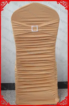 NO.22 Old Gold Ruffled Lycra Chair Covers With Band/Sash And Square Diamond Buckle&Pin For Wedding Banquet Home Decoration
NO.22 Old Gold Ruffled Lycra Chair Covers With Band/Sash And Square Diamond Buckle&Pin For Wedding Banquet Home Decoration