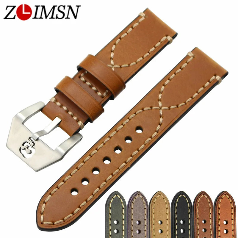 ZLIMSN Thick Genuine Leather Watch Band 20 22 24 26mm Strap Belt Replacement Stainless Steel Skull Buckle Relojes Hombre
ZLIMSN Thick Genuine Leather Watch Band 20 22 24 26mm Strap Belt Replacement Stainless Steel Skull Buckle Relojes Hombre