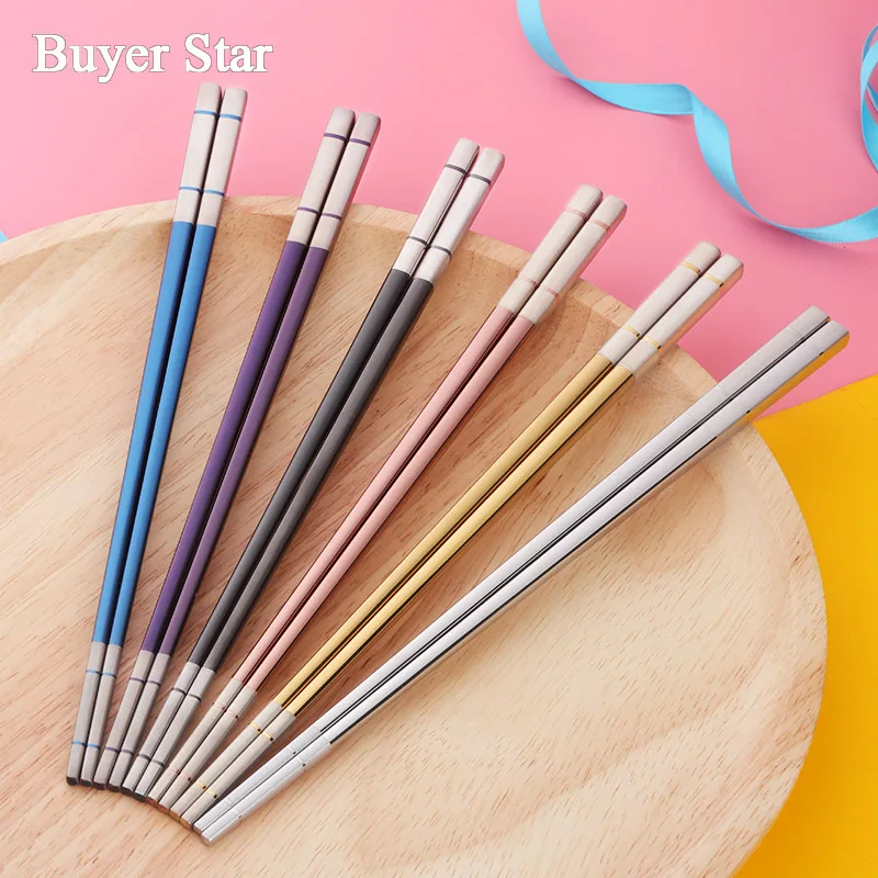 Buyer Star 5-Pair Stainless Steel Chinese Chopsticks Squared Edge Non-Slip Reusable For Sushi Food Sticks Kitchen Hashi
Buyer Star 5-Pair Stainless Steel Chinese Chopsticks Squared Edge Non-Slip Reusable For Sushi Food Sticks Kitchen Hashi
