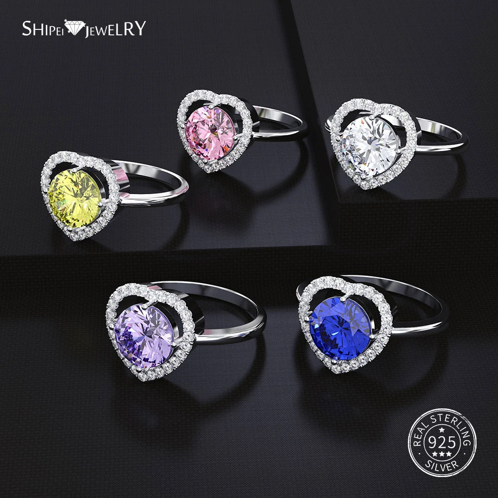 Shipei 100% 925 Sterling Silver Pink White Purple Yellow Sapphire Heart Engagement Promise Ring for Women Anniversary Gift
Shipei 100% 925 Sterling Silver Pink White Purple Yellow Sapphire Heart Engagement Promise Ring for Women Anniversary Gift