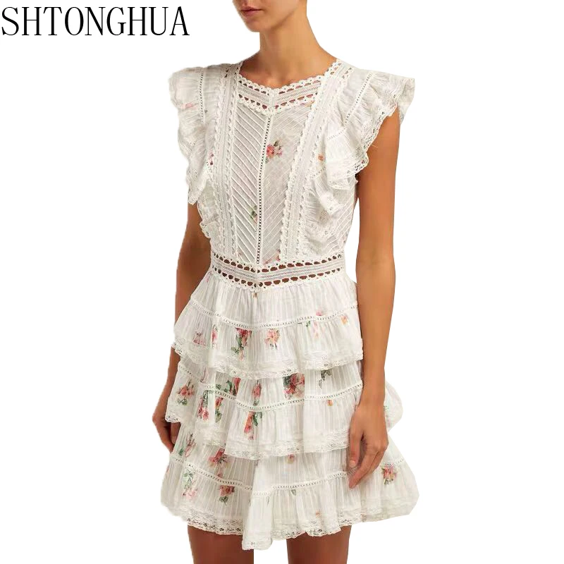 SHTONGHUA 2019 New arrival High Quality Runway printed Ruffle Lace dress women Summer holiday cake dress
SHTONGHUA 2019 New arrival High Quality Runway printed Ruffle Lace dress women Summer holiday cake dress