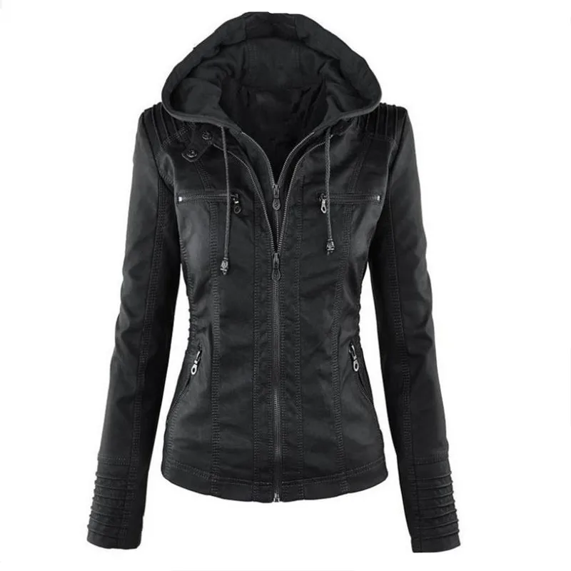 Gothic leather jacket women hoodies winter autumn motorcycle jacket coat black PU leather coat warm jacket
Gothic leather jacket women hoodies winter autumn motorcycle jacket coat black PU leather coat warm jacket
