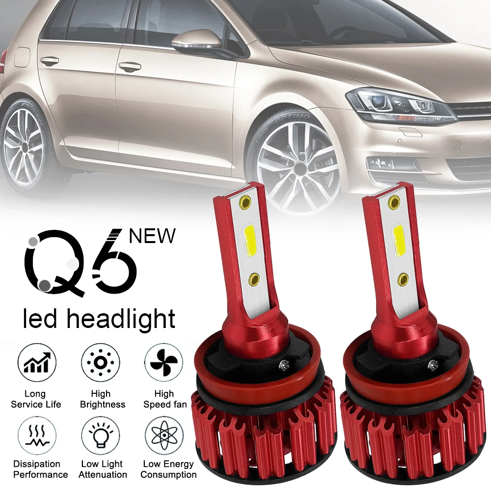 2pcs LED Car Headlight Kit H8 H9 H11 Q6 12000LM 6000K 120W DOB Hi or Lo Light Bulb car accessories for Cars Vehicles Auto
2pcs LED Car Headlight Kit H8 H9 H11 Q6 12000LM 6000K 120W DOB Hi or Lo Light Bulb car accessories for Cars Vehicles Auto