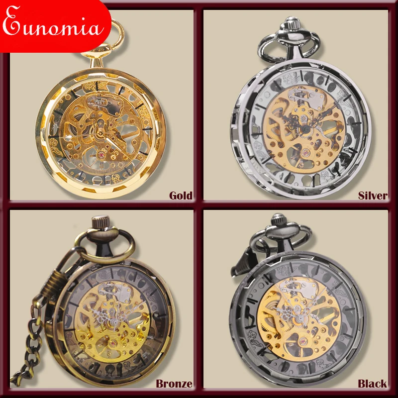 Gold Silver Bronze Black Fashion Men Vintage Hand Wind Pocket Watch Antique Cool Mechanical Pocket Watch With Necklace Chain
Gold Silver Bronze Black Fashion Men Vintage Hand Wind Pocket Watch Antique Cool Mechanical Pocket Watch With Necklace Chain