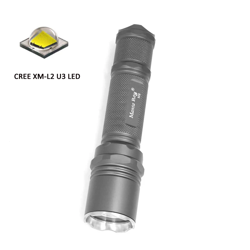 Titanium Alloy Manta Ray M6 CREE XM-L2 U3 1200 Lumens High Power Led Lamps Flashlight Torch Light with Stainless Steel Head
Titanium Alloy Manta Ray M6 CREE XM-L2 U3 1200 Lumens High Power Led Lamps Flashlight Torch Light with Stainless Steel Head